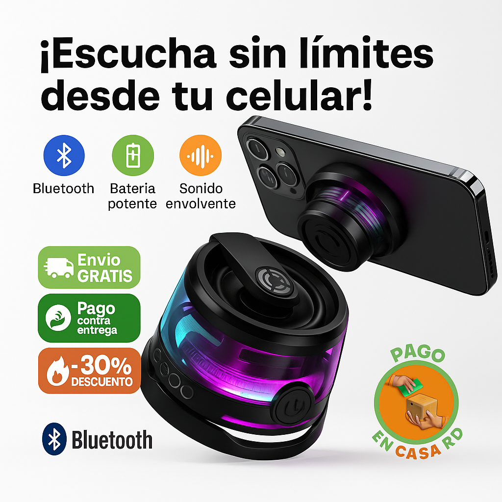 BOCINA MAGNÉTICA G200 – ¡Potencia y estilo en la palma de tu mano!